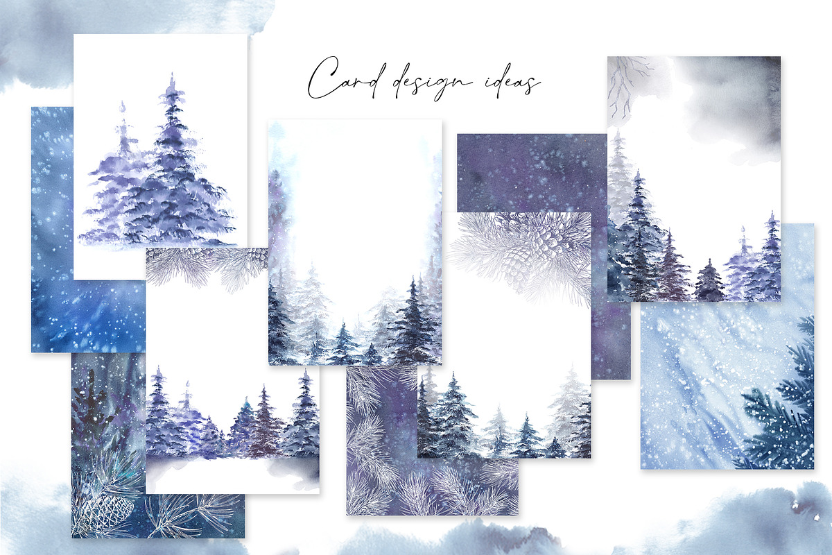 Snowy Forest Trees & Branches, an Object Graphic by Jeanna Draw (Photo 2 of 11)