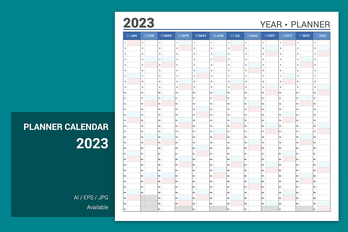 Calendar 2023 Planner Simple Style, a Stationery Template by WORAKAMON Design Studio (Photo 1 of 4)