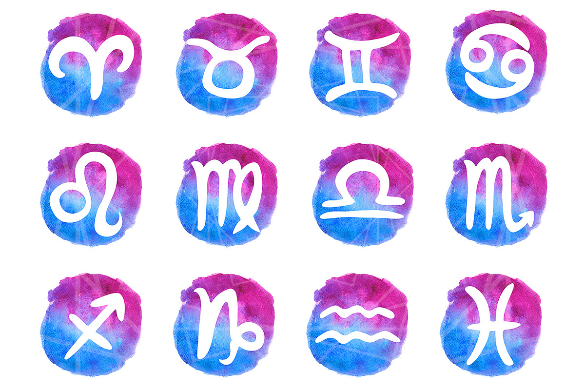Zodiac signs Watercolor clipart, an Object Graphic by SweetRenieDesigns (Photo 2 of 4)