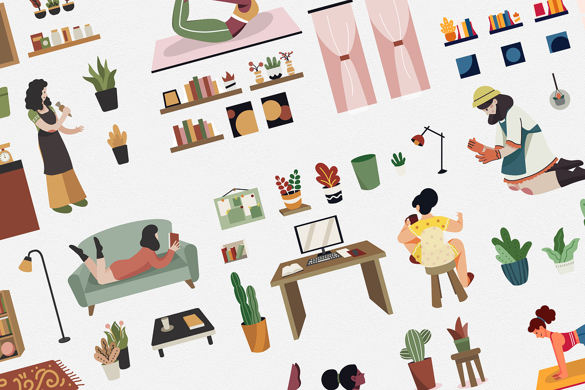 Prigel - Home Activity Modular Scene, an Illustration by Telllu & Friends (Photo 5 of 6)