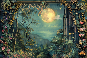 Mysterious Moonlit Garden