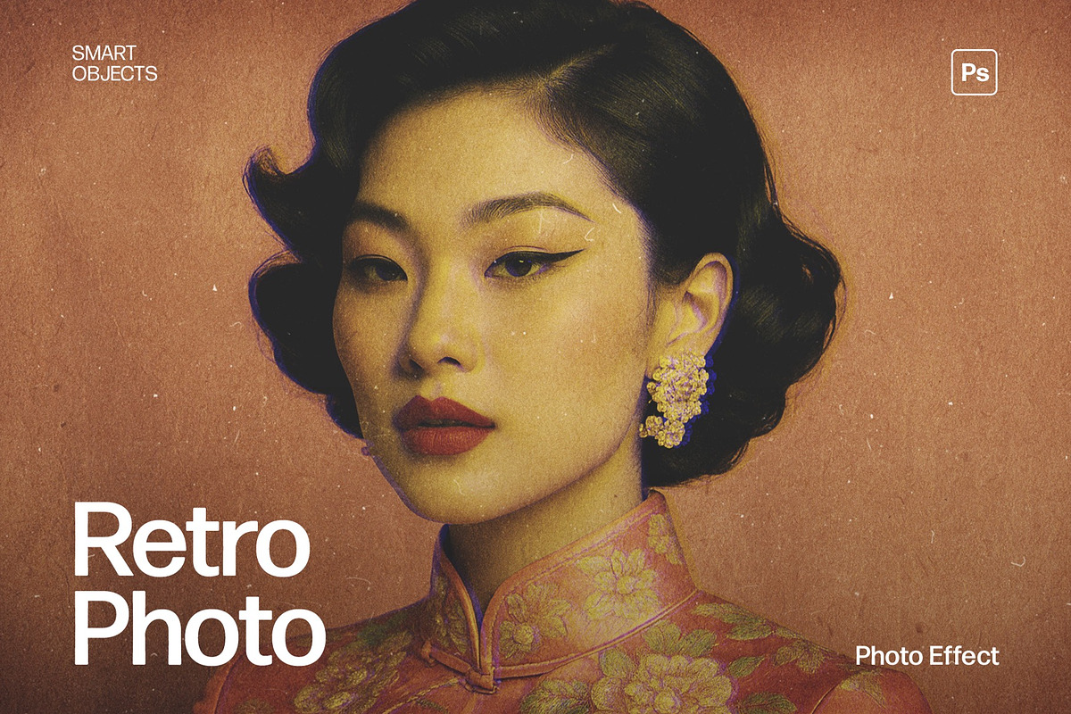 Retro Vintage Photo Effect Template, a Layer Style Add-On by DesignerCandies (Photo 1 of 7)