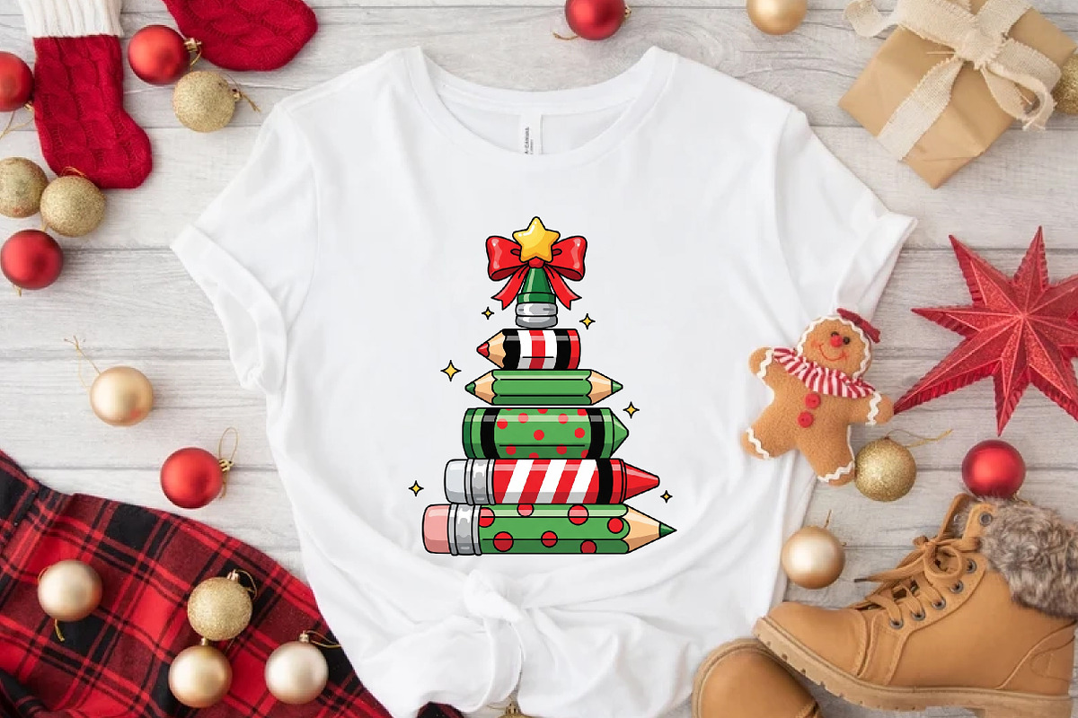 Christmas Pencil Tree Teacher Png, an Illustration by DreamArtGraphic (Photo 5 of 5)
