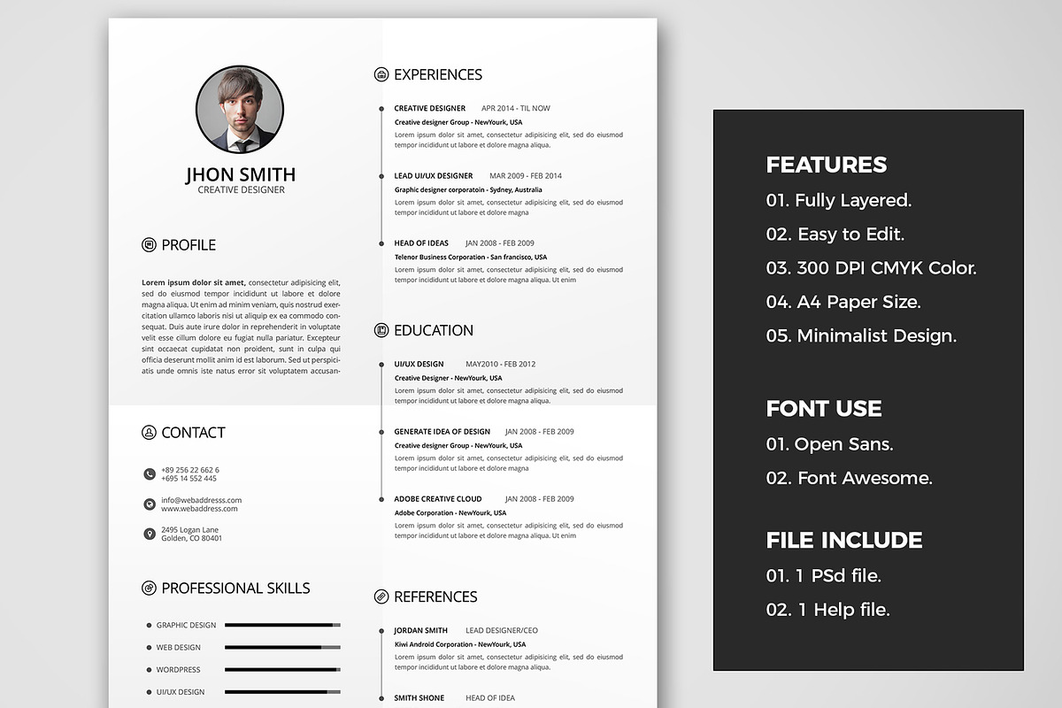 RESUME CV 2, a Resume Template by graphicbox (Photo 2 of 3)