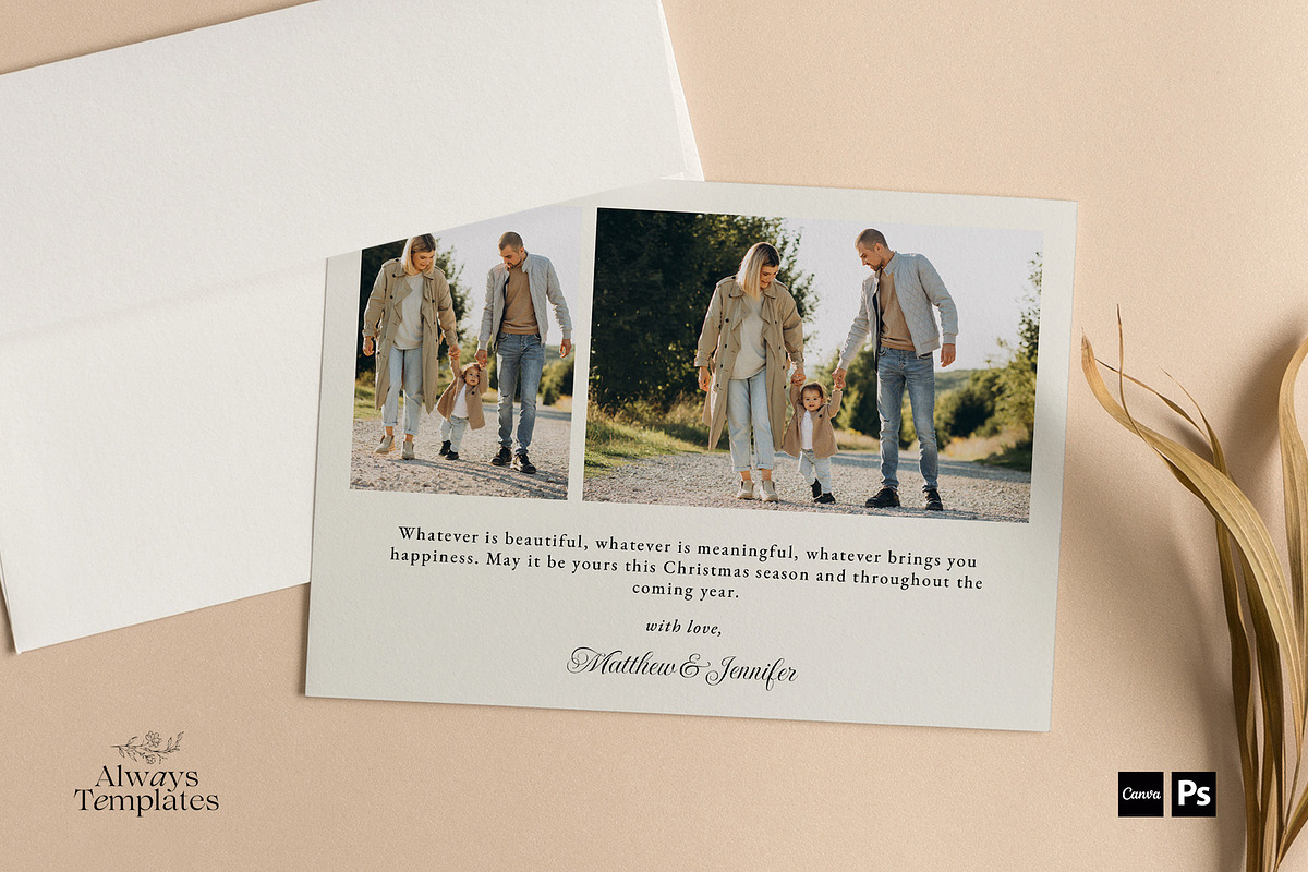 Christmas Card Template CC203, a Card Template by Always Templates (Photo 3 of 3)
