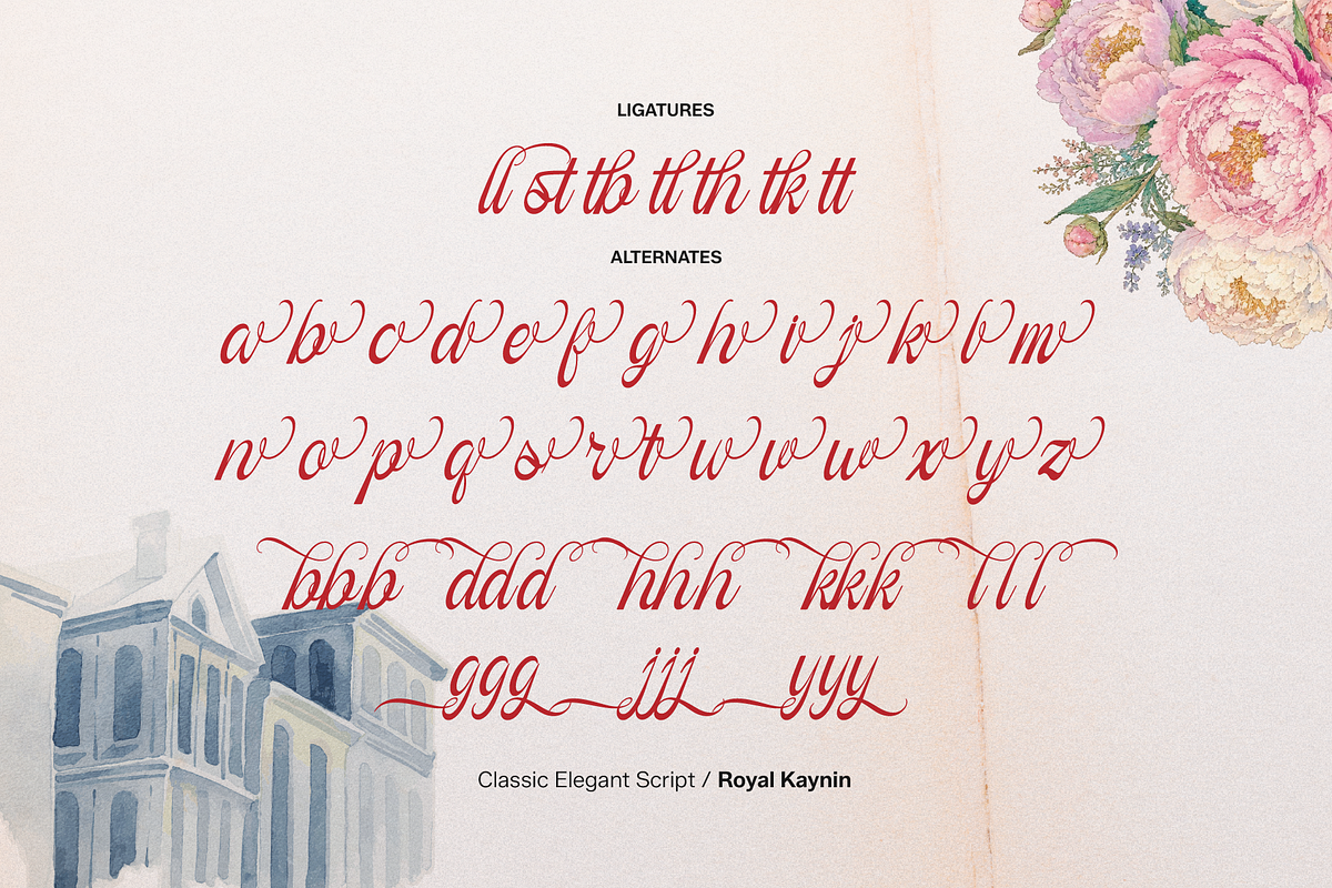 Royal Kaynin Classic Elegant Script, a Script Font by gracetype_studio (Photo 11 of 11)