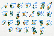Floral font. Sunflower, a Sans Serif Font by ElliaArt (Thumbnail 2 of 8)