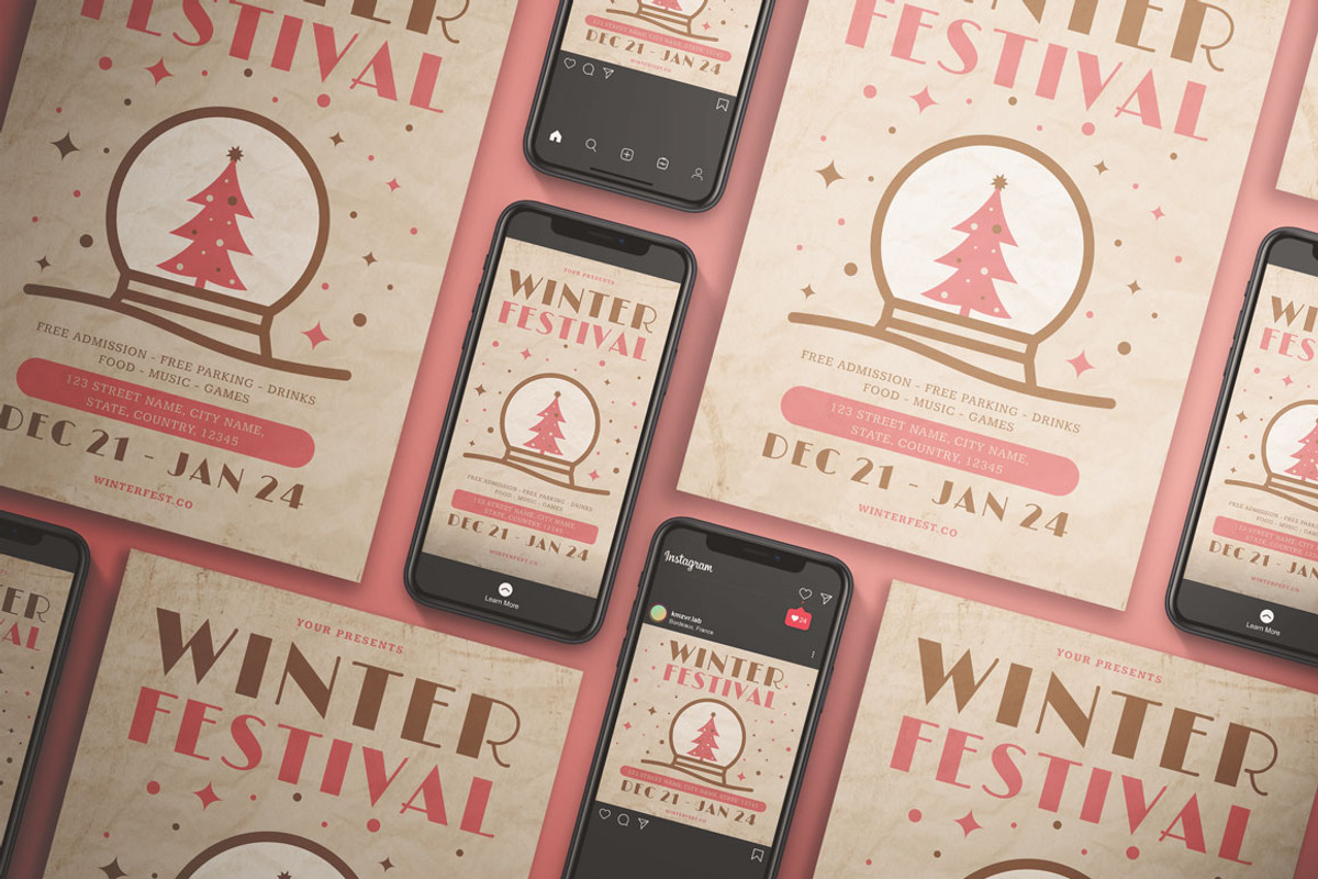 Winter Festival Flyer Set, a Flyer Template by KMZVR.Lab (Photo 5 of 6)