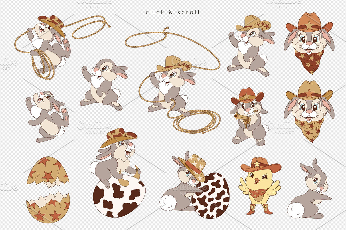 Western Easter Howdy Bunny Cowboy, an Illustration by @olga.angelloz (Photo 2 of 2)