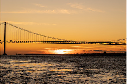 Suspension bridge over the sea at, an Architecture Photo by Barcelona_dreams