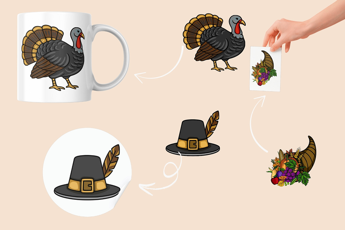 Thanksgiving Day Patterns Clipart, a Seasonal Illustration by Elatedowl (Photo 8 of 16)