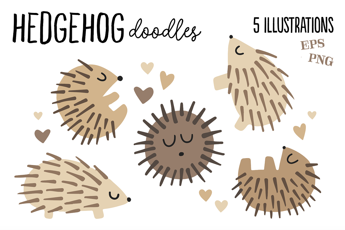 Happy Hedgehogs - Illustration Set, an Animal Illustration by Illustrations by Jessie (Photo 2 of 4)