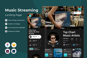 TempoTopia - Music Streaming Landing, a Landing Page Template by twinstd