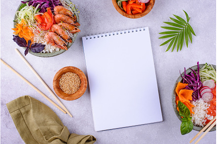Hawaiian poke bowl with salmon and, a Food & Drink Photo by Yulia Furman