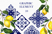 Azulejo. Watercolor Graphic, an Object Illustration by ma_i_vi (Thumbnail 6 of 9)