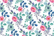 Seamless Watercolor  Floral Patterns, a Pattern Graphic by Cheeba Ribba Designs (Thumbnail 2 of 3)