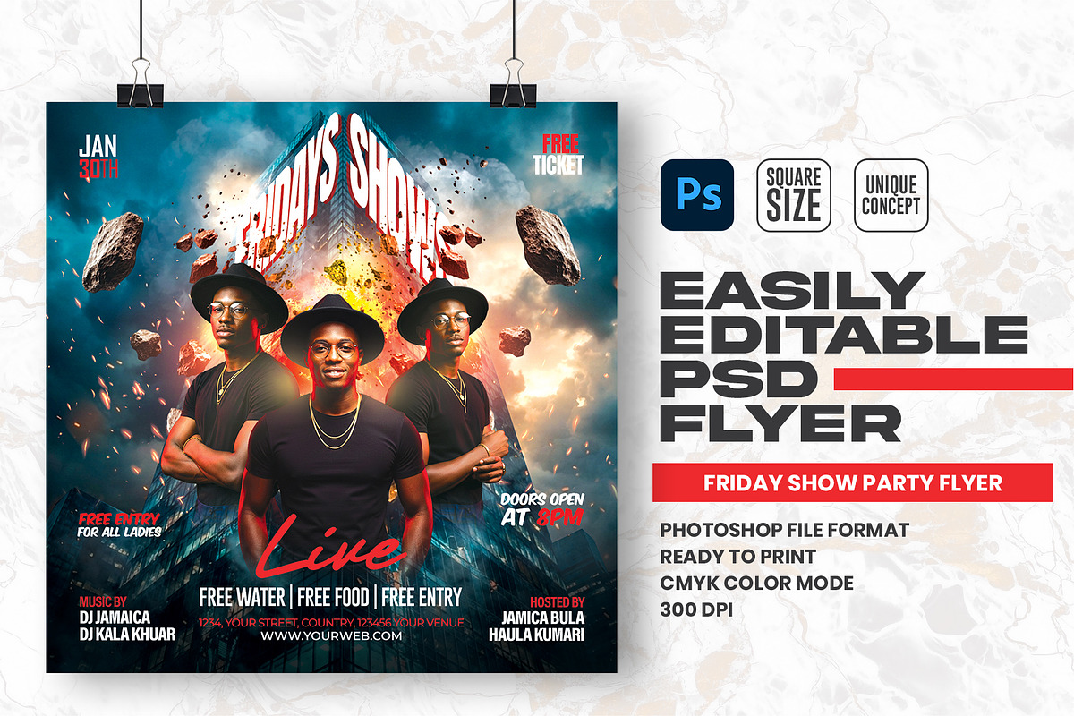 Friday Show night party Flyer Design, a Flyer Template by Shajib Shikder (Photo 1 of 2)