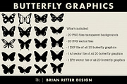 Butterfly Graphics, an Object Graphic by Brian Ritter Design (Thumbnail 2 of 2)