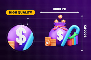 Investment 3d Illustration Icon Pac