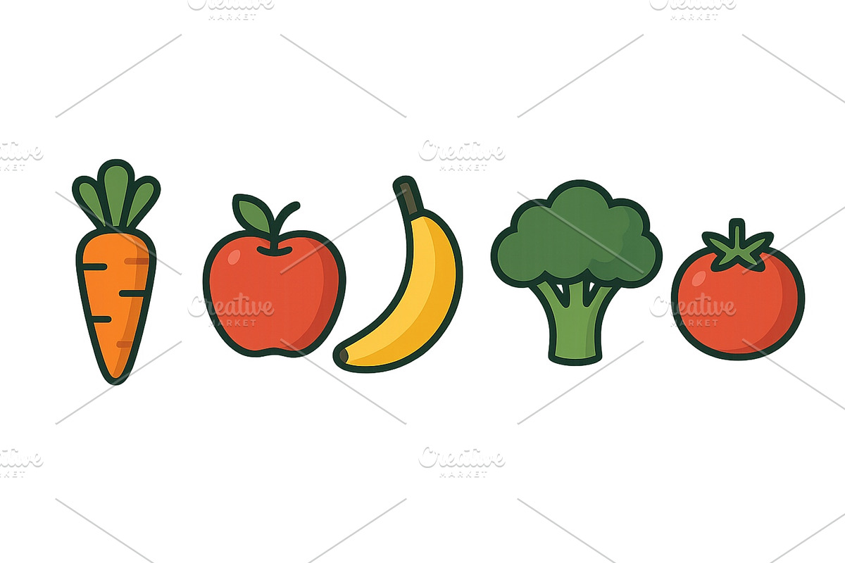 Colorful display of fresh vegetables, a Food Illustration by ZinetroN