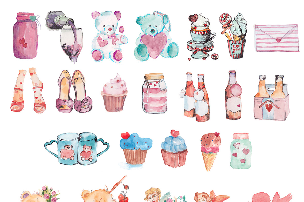 Lovely Watercolor Doodles, an Illustration by emine (Photo 3 of 4)