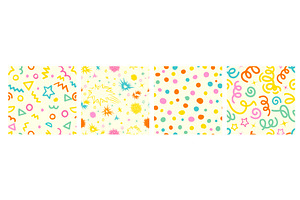 Set of cute seamless patterns of, an Illustration by Nenahliadava Design
