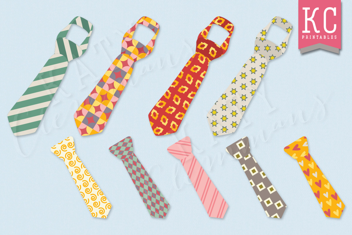 Trendy Ties clip art pack, an Illustration by Katy Clemmans (Photo 2 of 5)