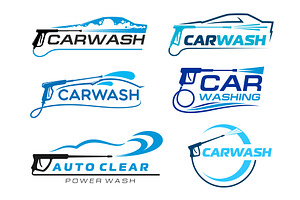 Car washing service icons, auto, a Transportation Illustration by Vector Tradition