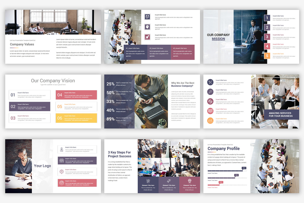 Company Profile PowerPoint Template, a Presentation Template by SlideOne (Photo 6 of 26)
