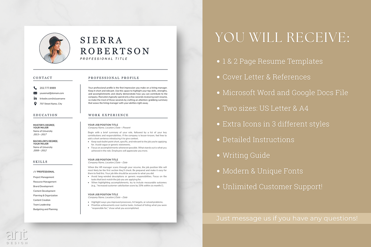 Professional Resume Template -Sierra, a Resume Template by AntDesignStudio (Photo 7 of 9)