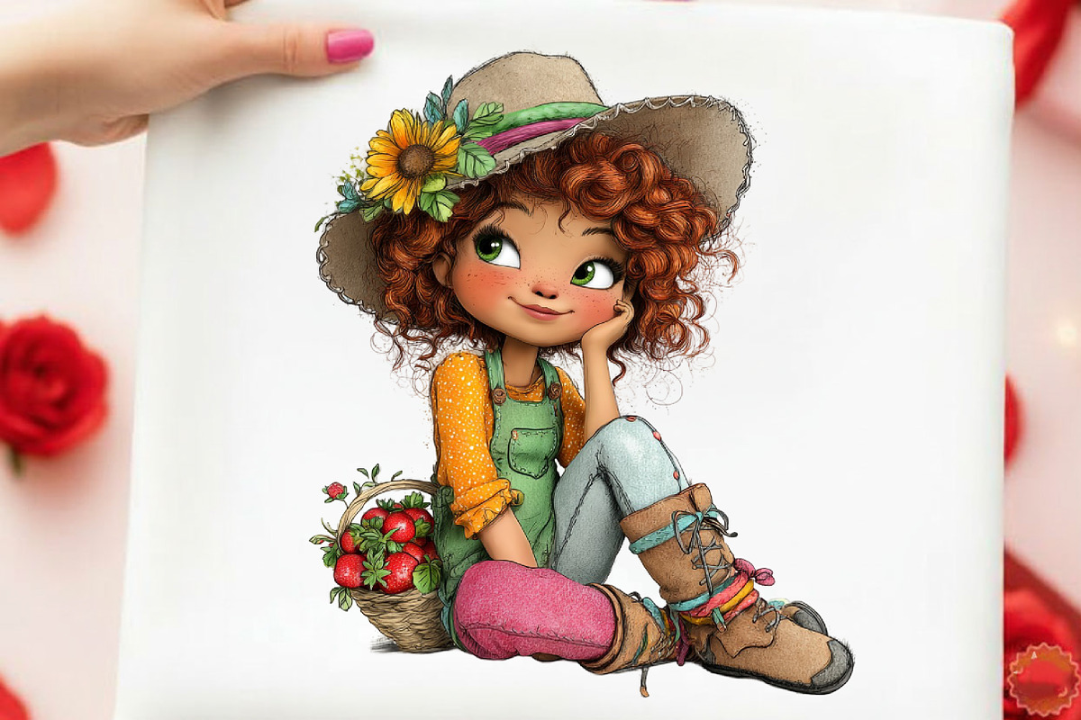 Whimsical Summer Western Girl Clipar, an Illustration by designcity5 (Photo 3 of 5)