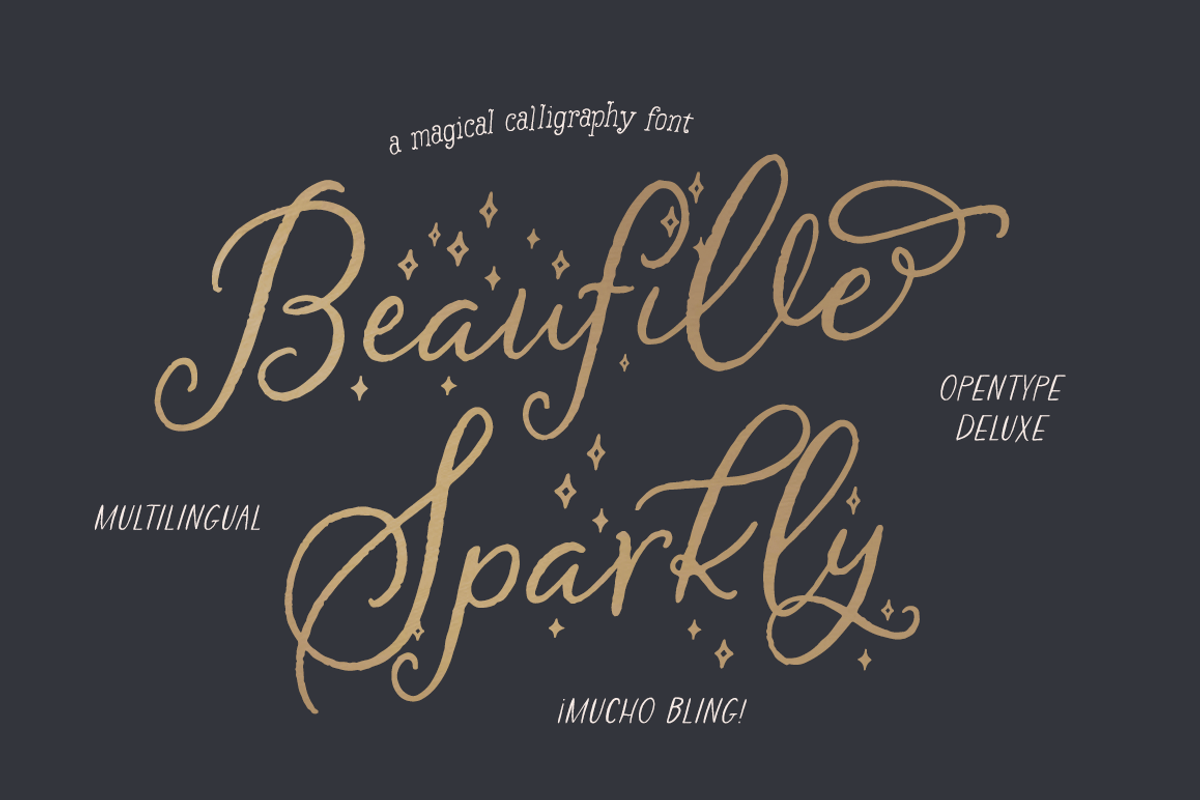 Beaufille Sparkly, a Script Font by KLUGE+CO (Photo 1 of 10)