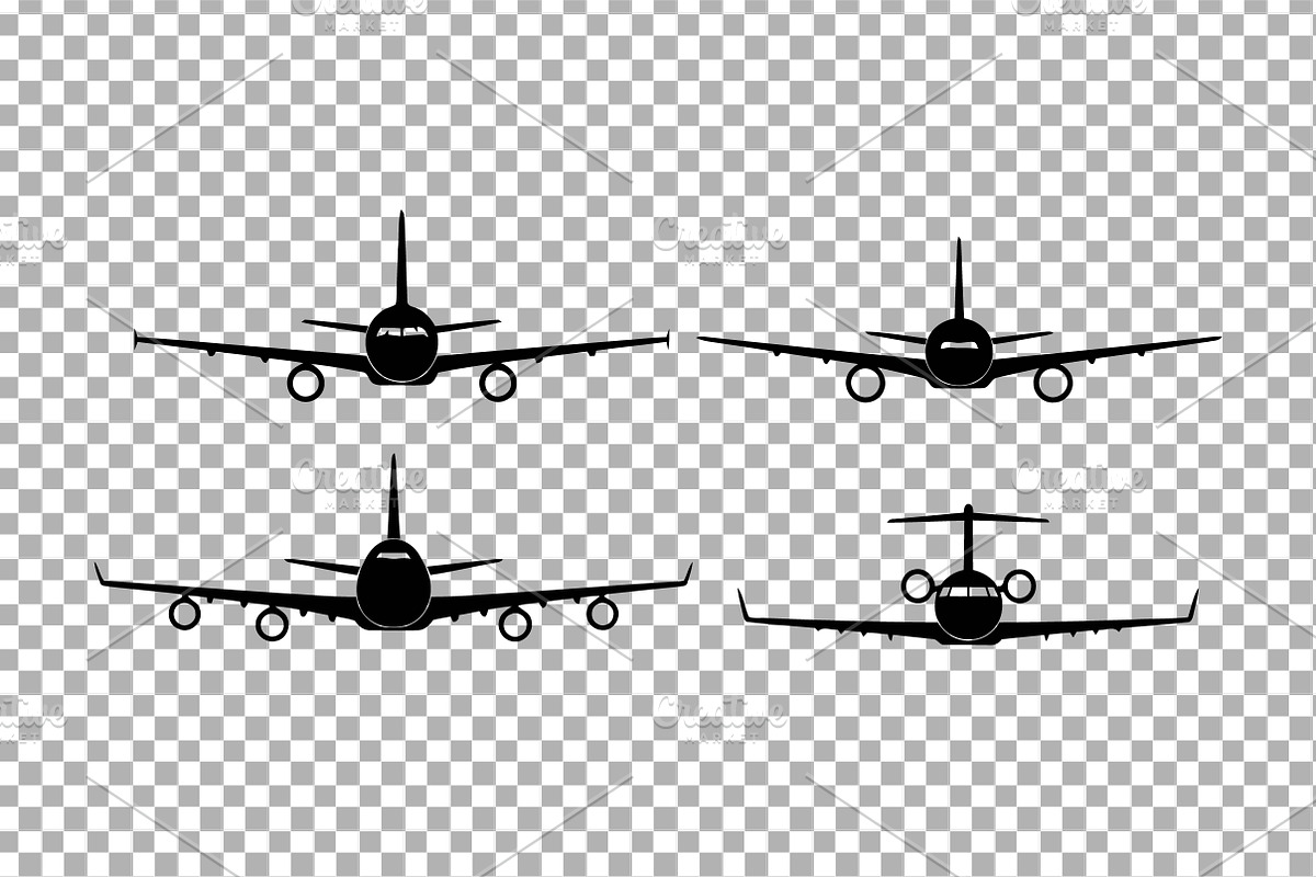Airplane Front View Vector Bundle, an Object Graphic by Artonix (Photo 3 of 3)