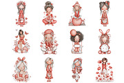 Whimsical Easter Girl Clipart., an Illustration by Designking (Thumbnail 2 of 5)