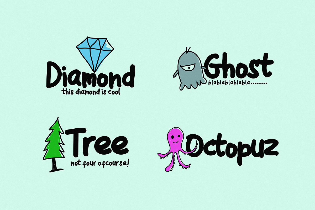 Fun Story Font + 60 Illustration preview 2