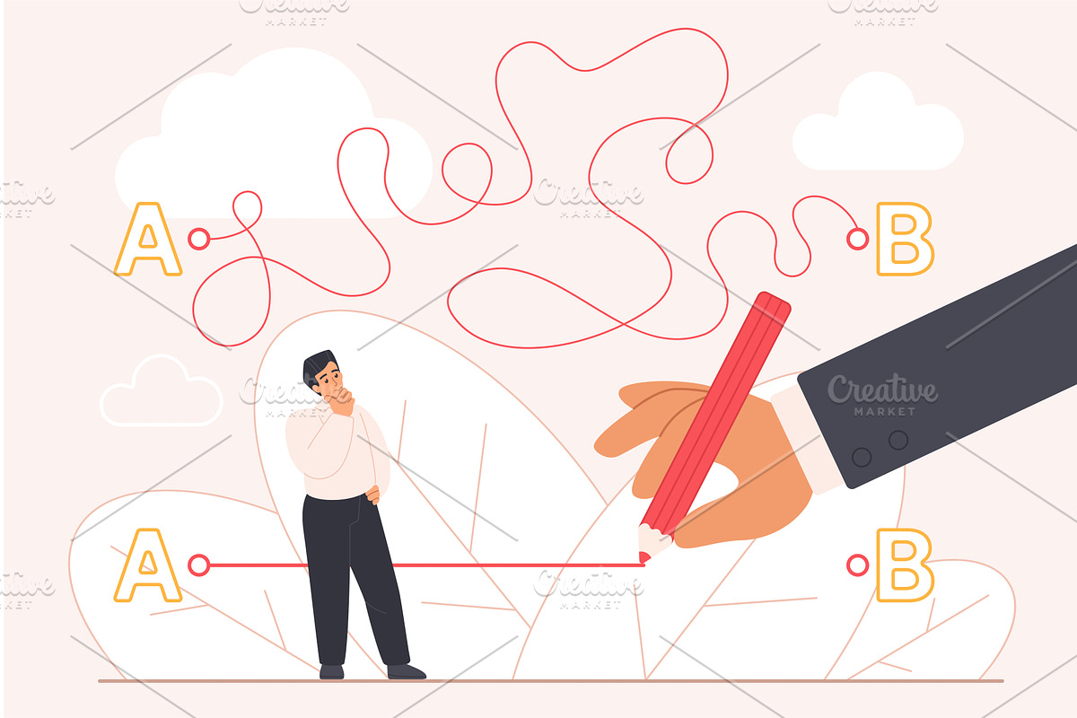 Easy solution problem career support, a Person Illustration by Lemberg Vector
