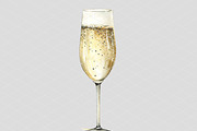 Champagne Watercolor Illustration, an Illustration by 1801Prints (Thumbnail 2 of 4)