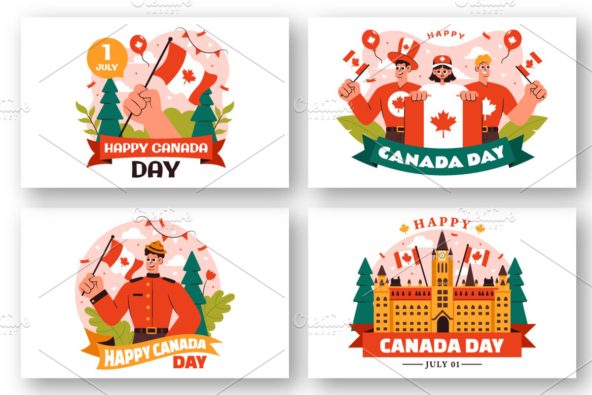 9 Happy Canada Day Illustration, a Seasonal Illustration by denayunebgt (Photo 3 of 3)