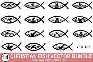 Christian Fish Vector Art Bundle, a Graphic by crative8112