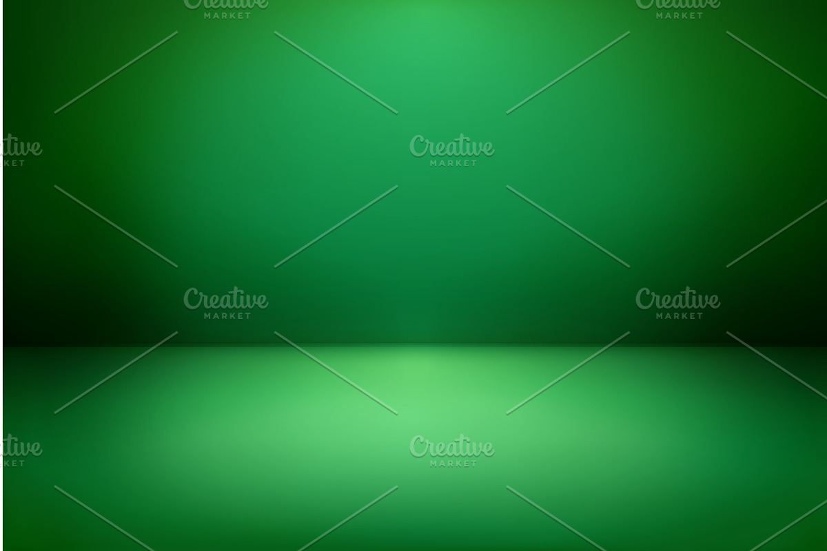 Empty green wide studio room, an Illustration by Frogella