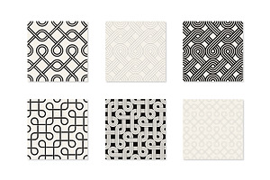 Labyrinth Seamless Patterns Set