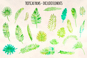Tropical Palm Leaves Watercolor, a Seasonal Illustration by Violet LeBeaux (Thumbnail 2 of 3)