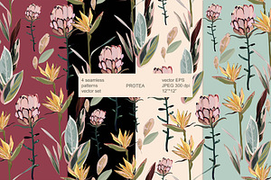 Tropical vector seamless set, a Pattern Graphic by PatternsBlooming