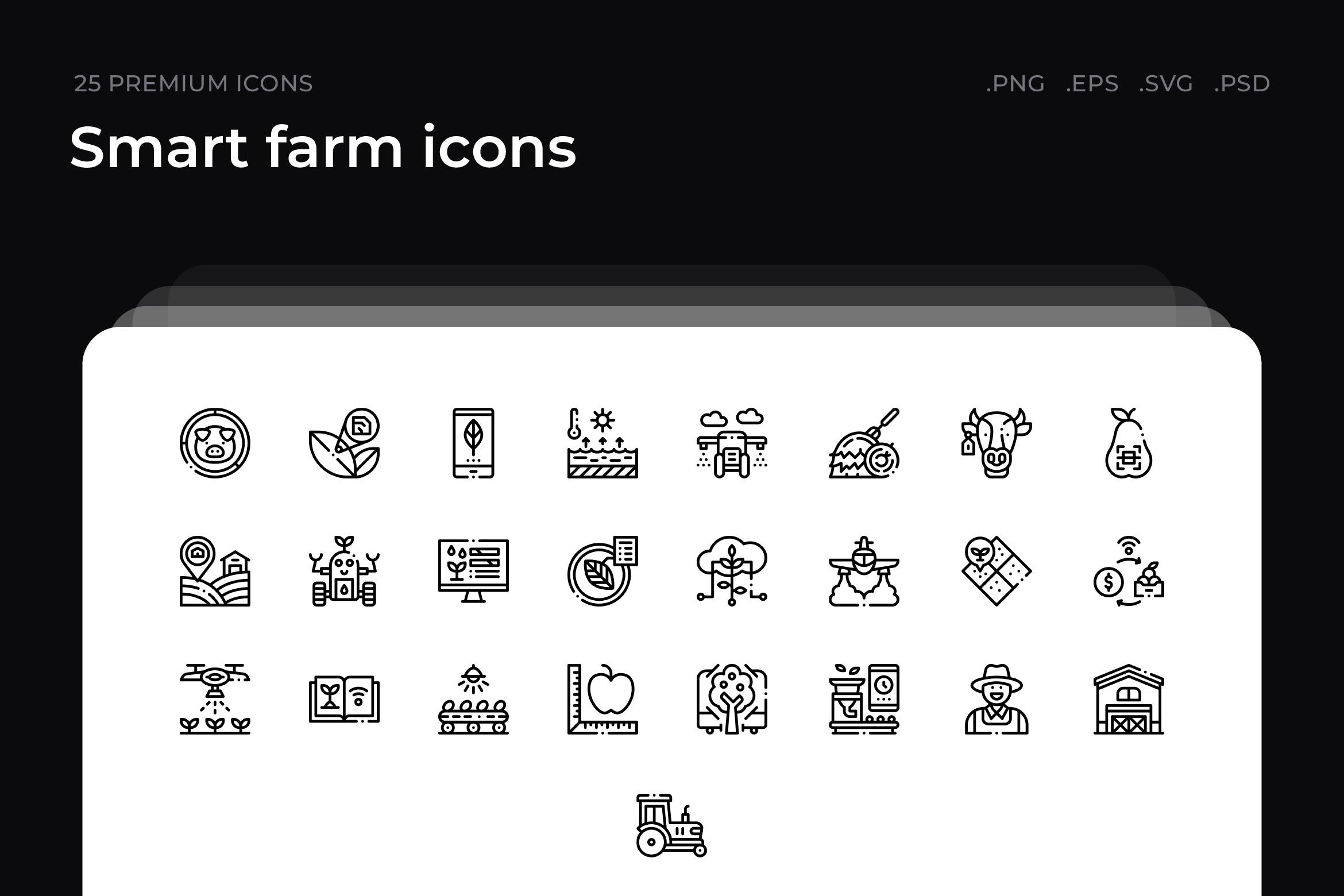 Smart farm icons, an Outline Icon by Wencory