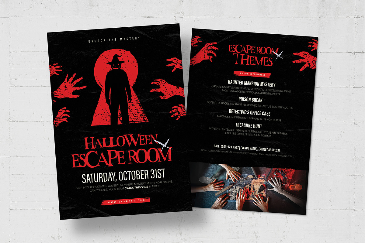 Halloween Escape Room Flyer Template, a Flyer Template by BrandPacks (Photo 5 of 5)