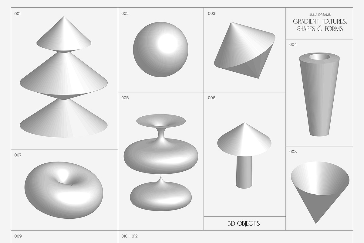 Gradient Textures Shapes 3D Objects, an Object Graphic by Julia Dreams (Photo 18 of 23)