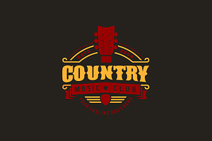 Country Music Club Typography Logo