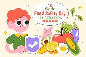 13 World Food Safety Day Vector, a Food Illustration by denayunebgt