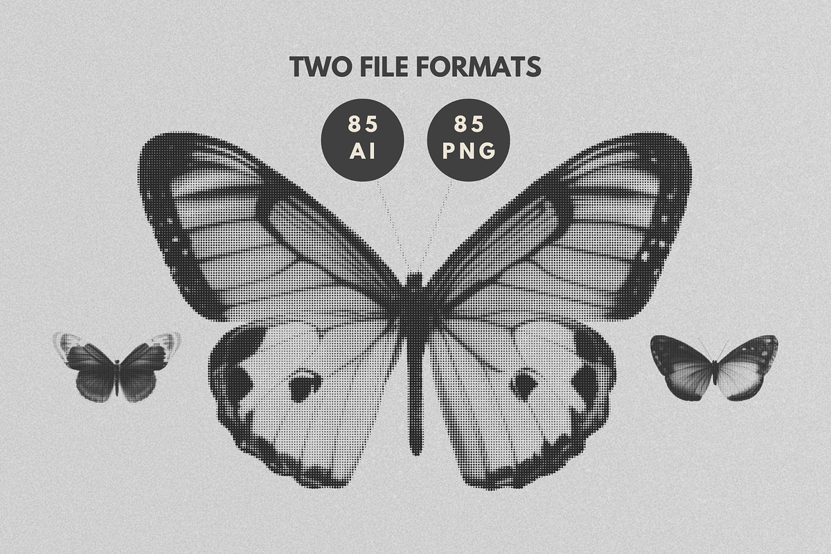 Halftone Butterfly Clipart, an Object Graphic by JulsIst (Photo 3 of 7)