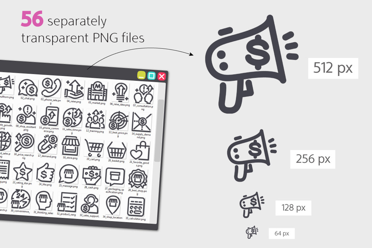 Marketing Line Icons Set, an Outline Icon by Voysla's Shop (Photo 3 of 4)